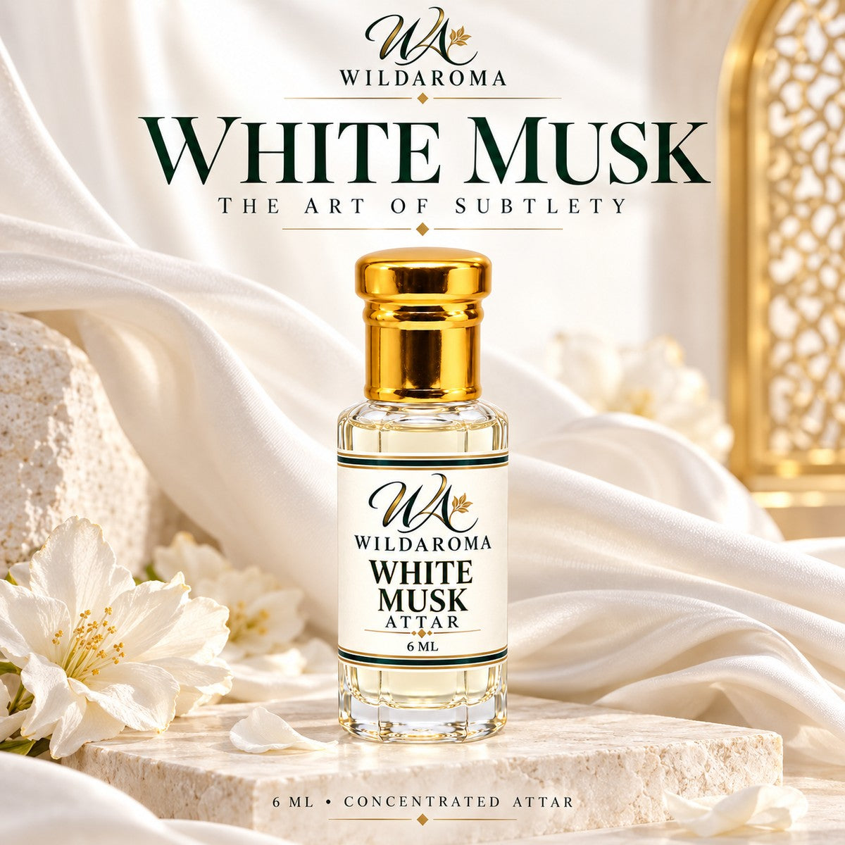 White Musk Luxury Attar - Ivory Light & Sheer Cashmere Purity